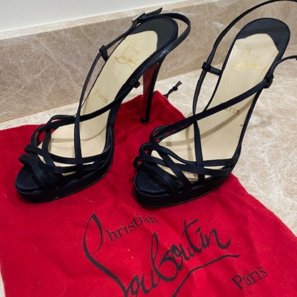 Christian Louboutin Strass Satin Sandals